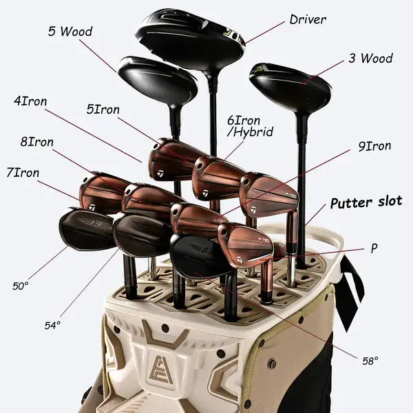 Quiet Hybrid Stand Golf Bag Toasted Almond, Cart & Carry Compatible