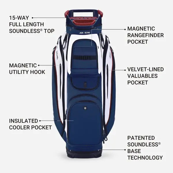 Soundless 2.0 Golf Cart Bag, Full-Length Dividers, Reduced Club Chatter