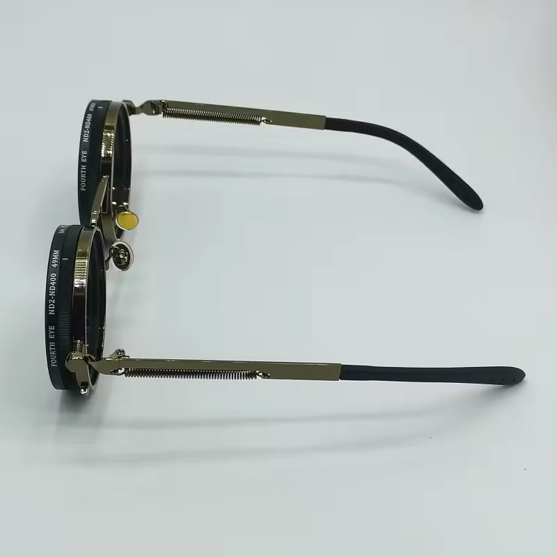 Advanced CPL polarized sunglasses with adjustable ND filter lenses and silver spring frame+gift box