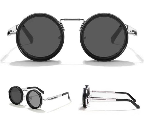 Advanced CPL polarized sunglasses with adjustable ND filter lenses and silver spring frame+gift box