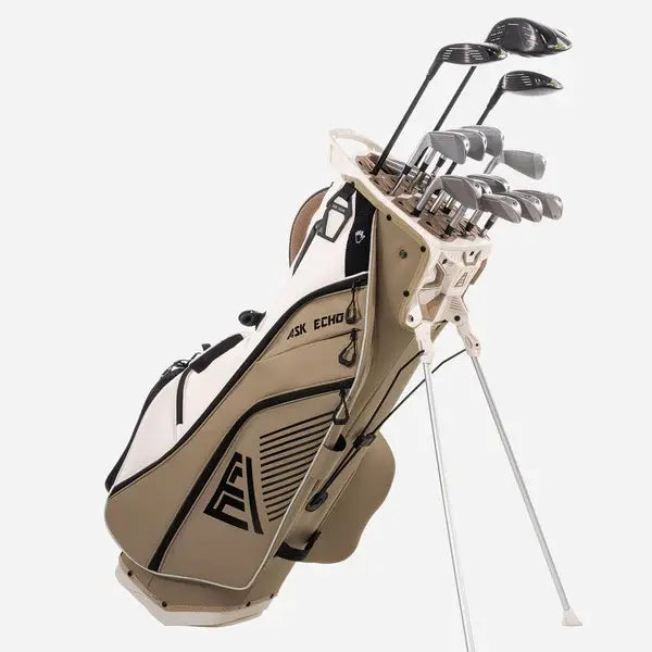 Quiet Hybrid Stand Golf Bag Toasted Almond, Cart & Carry Compatible