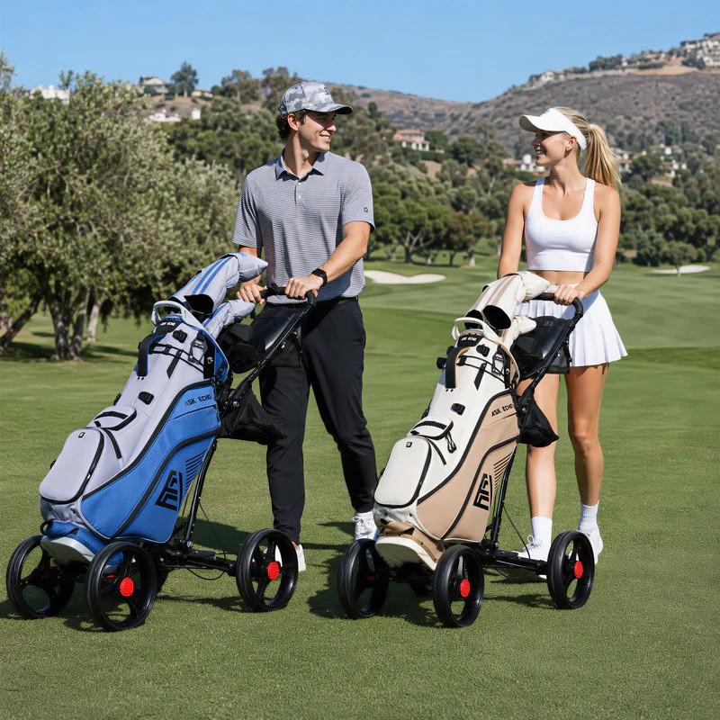 Quiet Hybrid Stand Golf Bag Toasted Almond, Cart & Carry Compatible